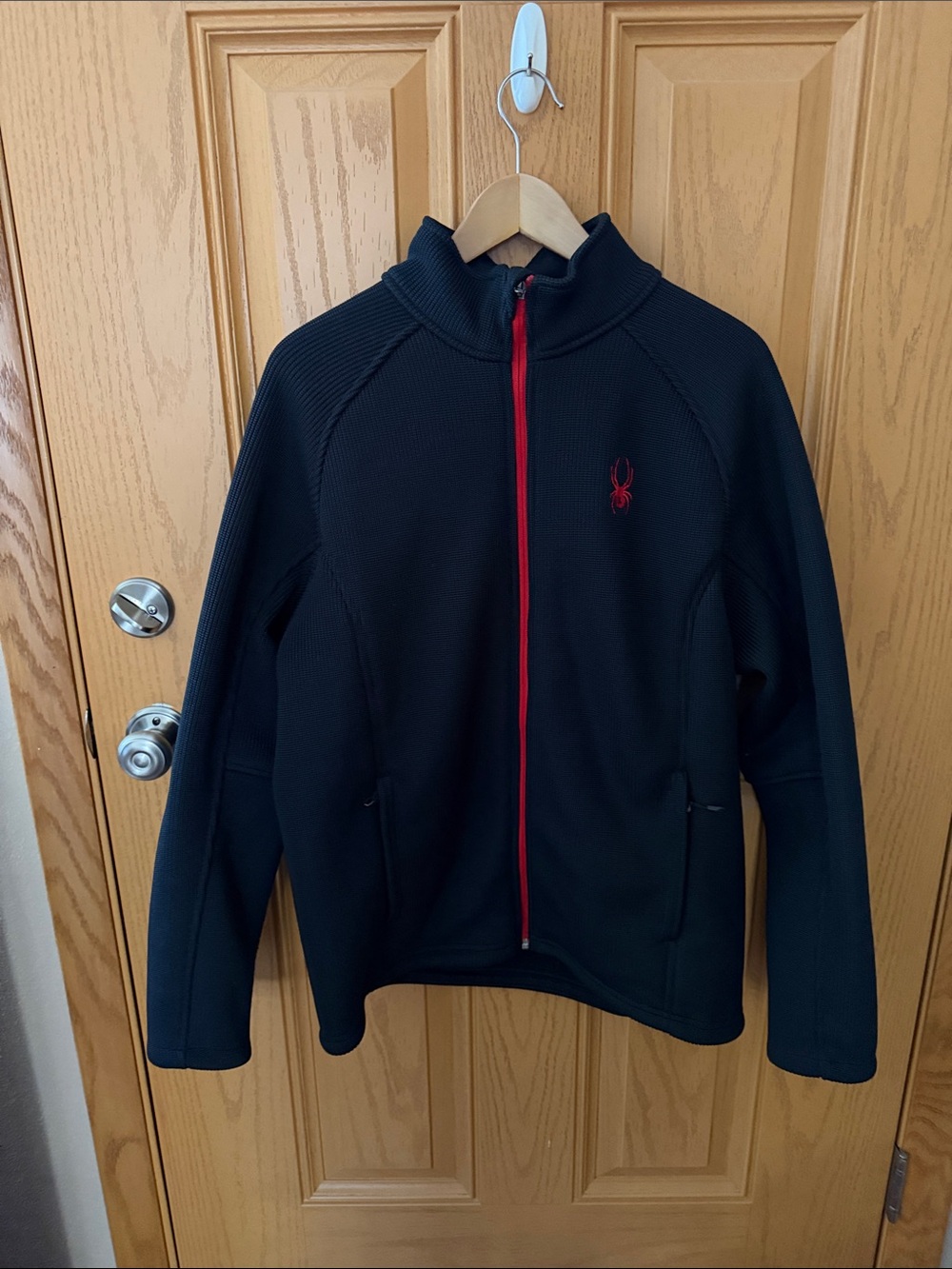 Spyder Men's Black Jacket with Red Accents